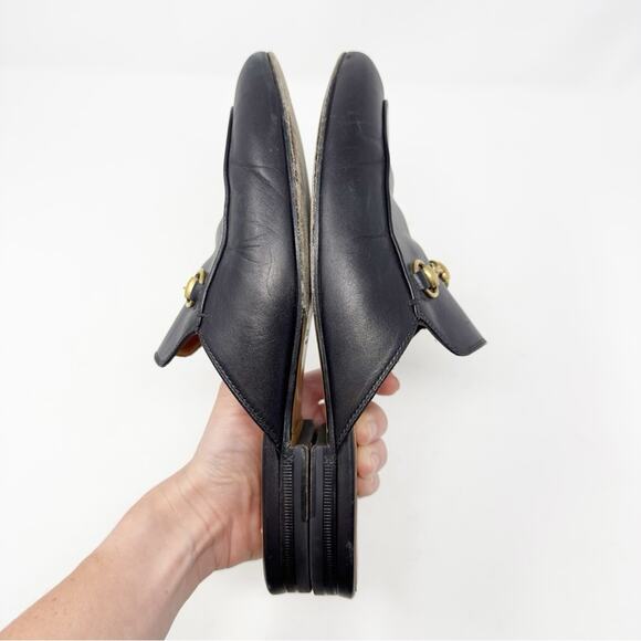 Gucci Princetown Black Leather Horsebit Mules Loafers 38 - Picture 7 of 10